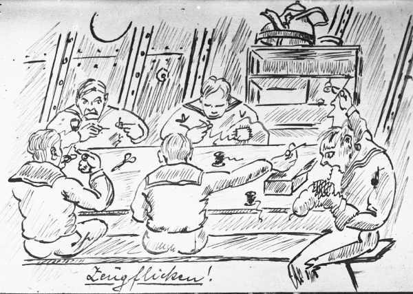 Karikatur Zeugflicken